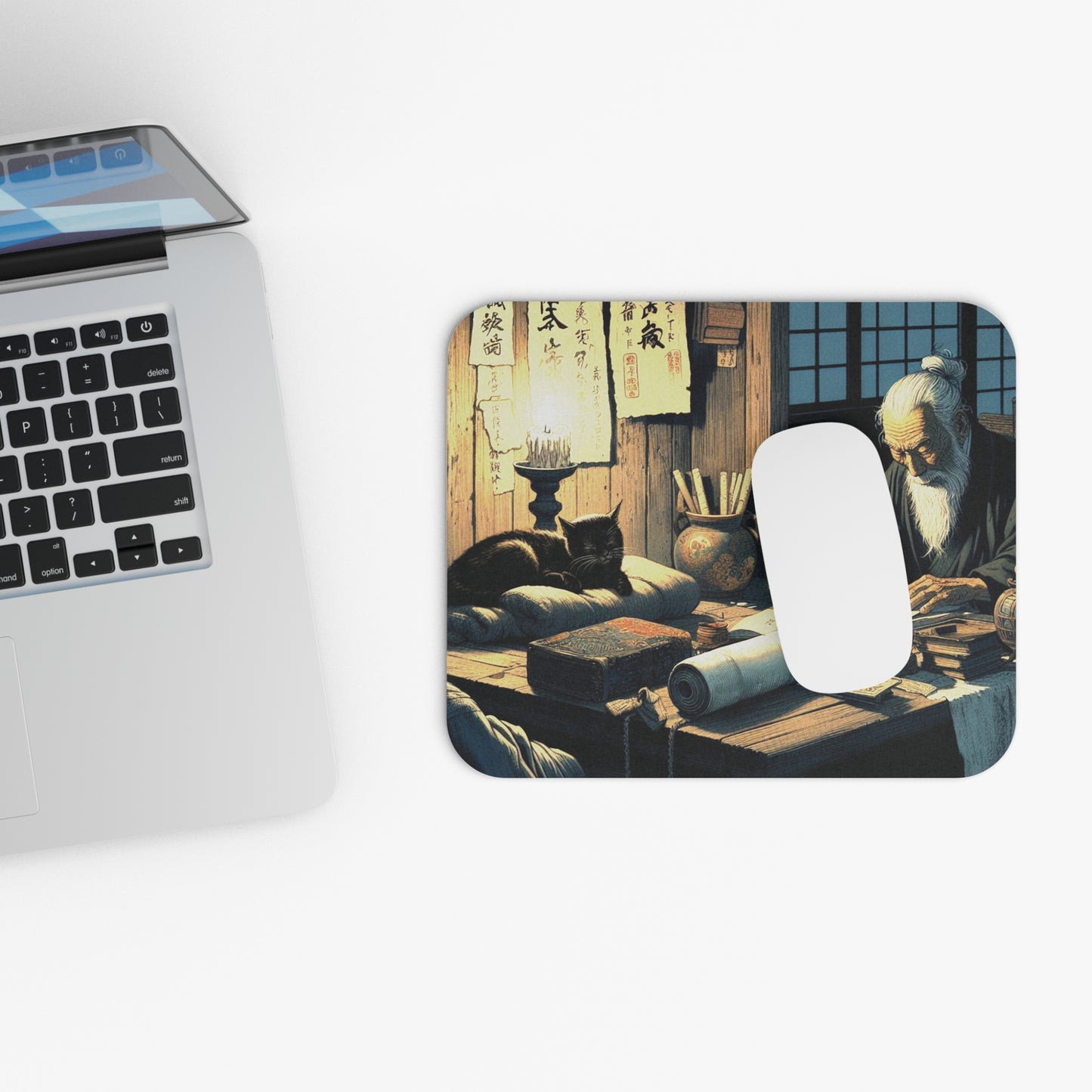 Kyoto Cat Mouse Pad - Wisdom/Knowledge