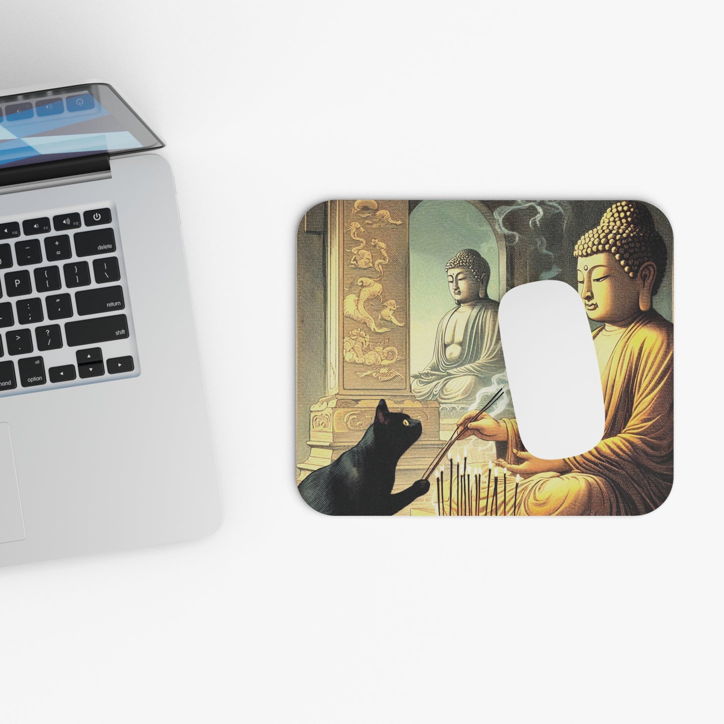 Kyoto Cat Mouse Pad - Wisdom/Reflection