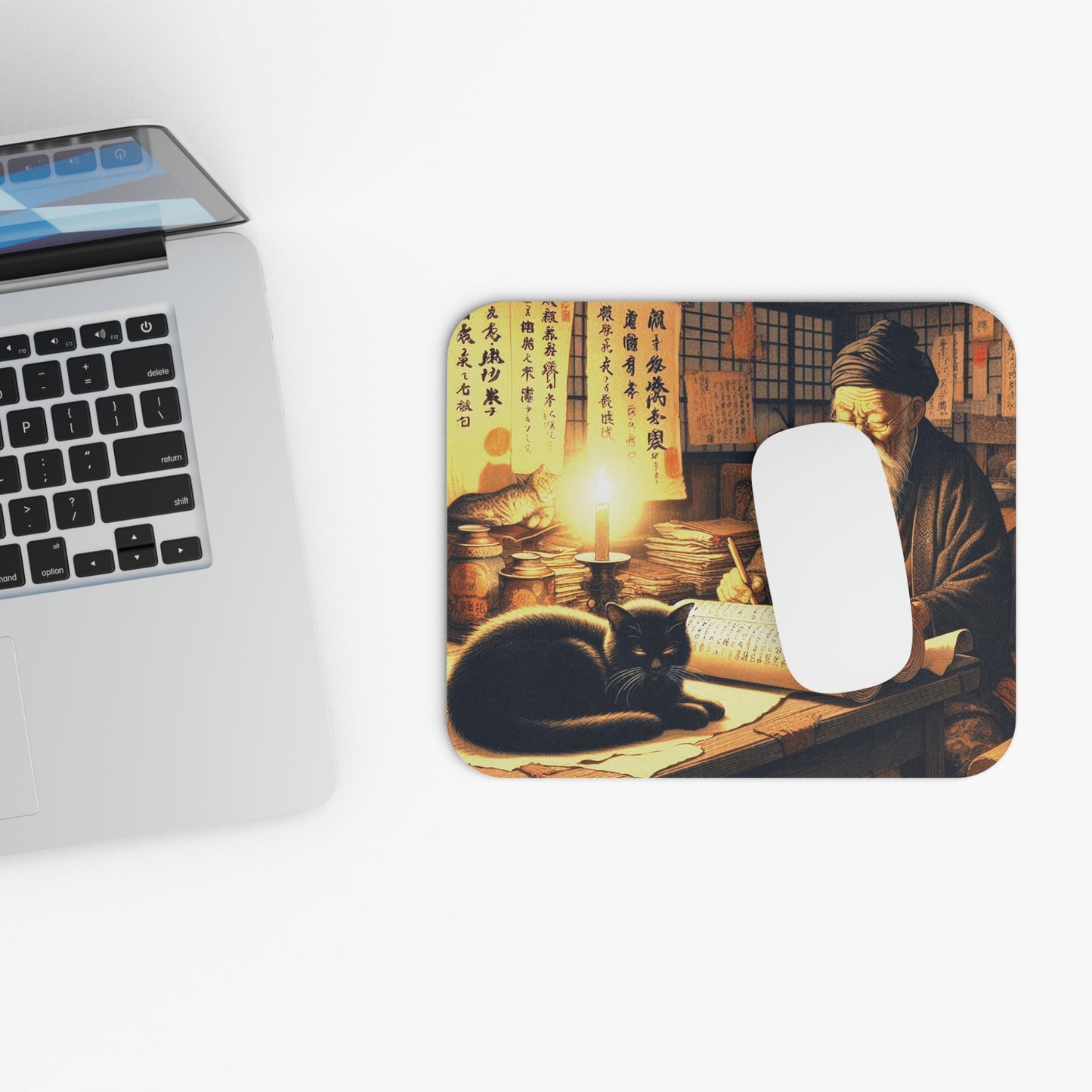 Kyoto Cat Mouse Pad - Wisdom/Persevere