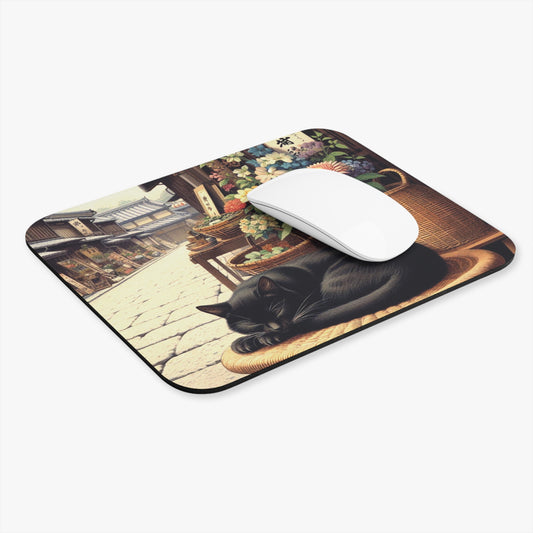 Kyoto Cat Mouse Pad - Street Life/Flowers