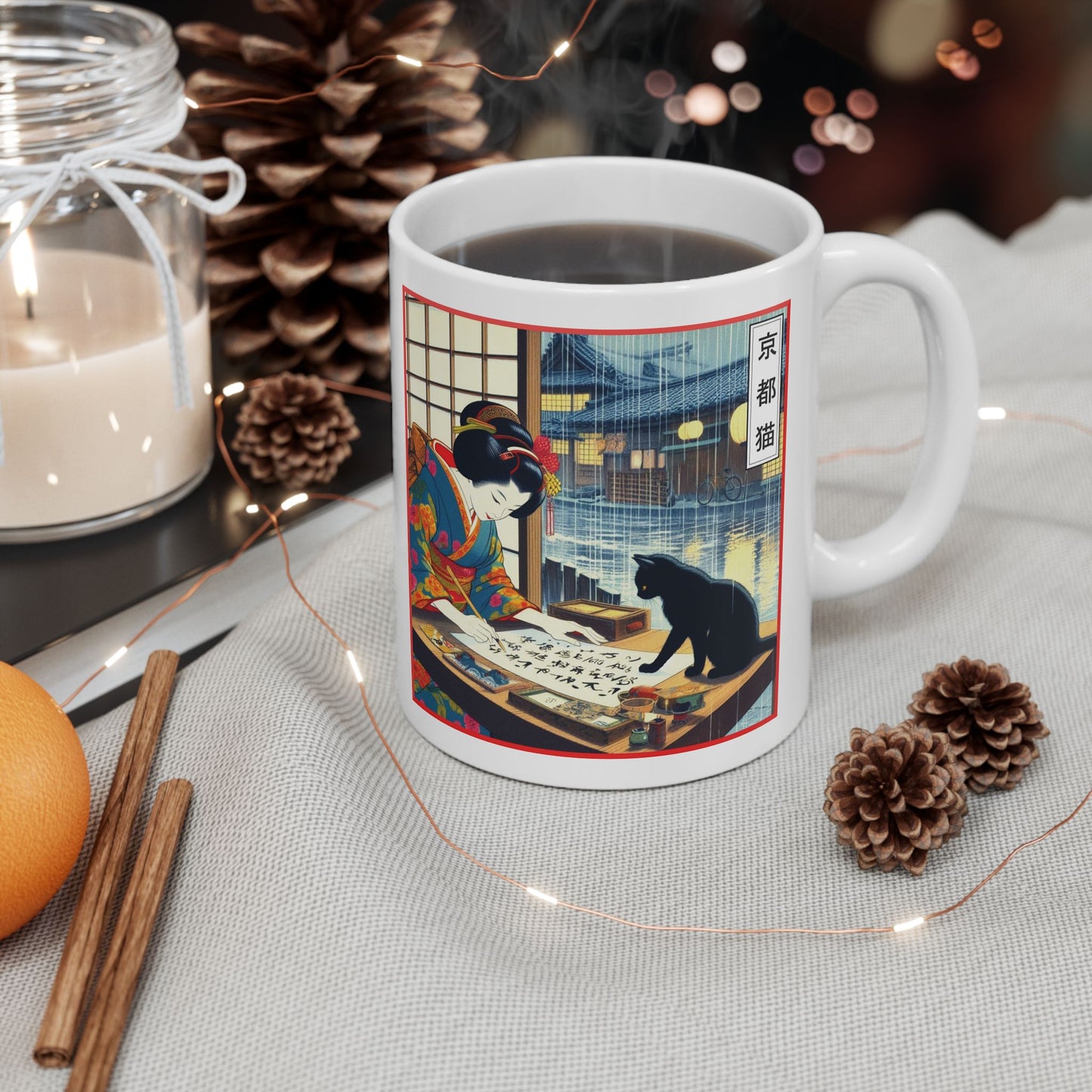 Ceramic Mug, 11oz - Calligraphy/Beginning