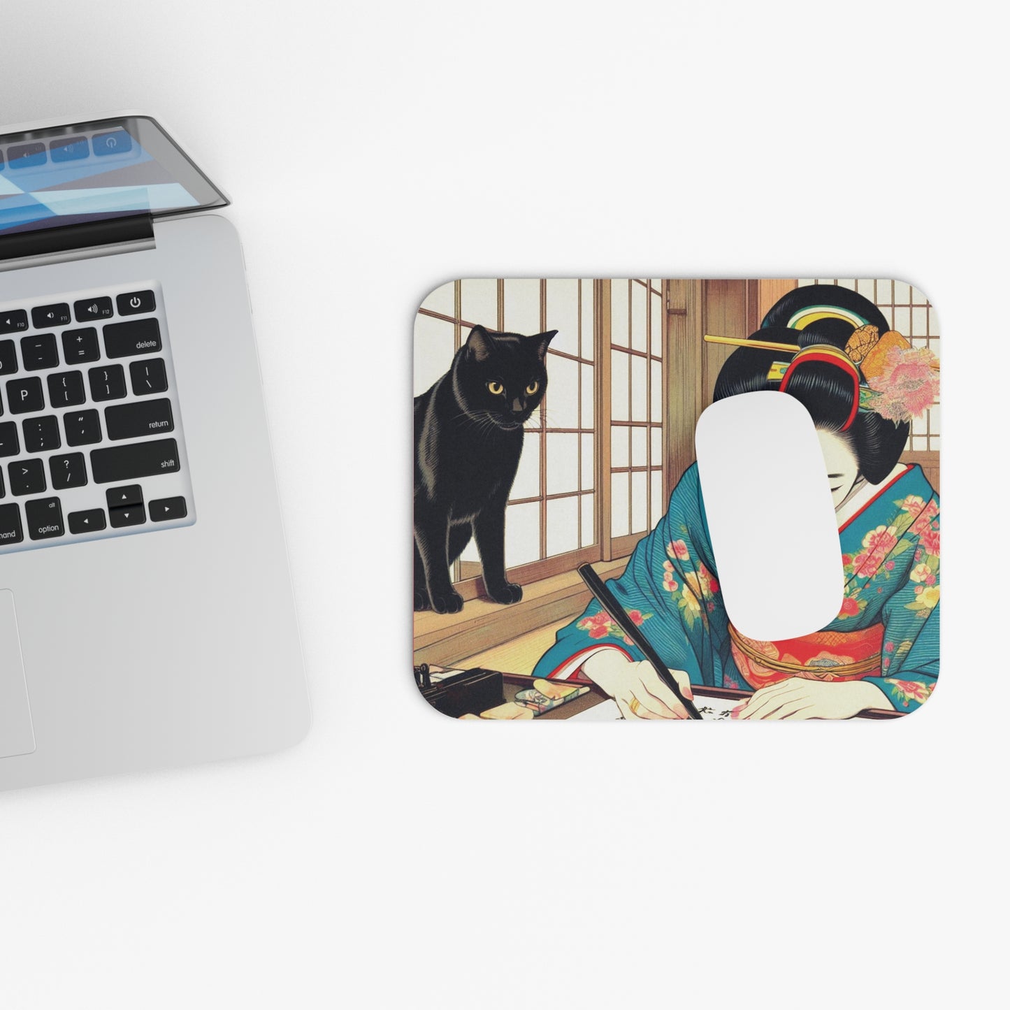 Kyoto Cat Mouse Pad - Calligraphy/Mastery