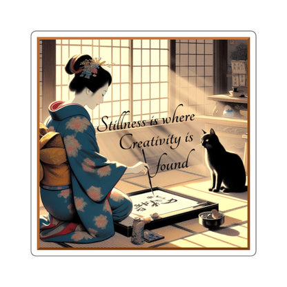 Square Stickers - Calligraphy/Stillness