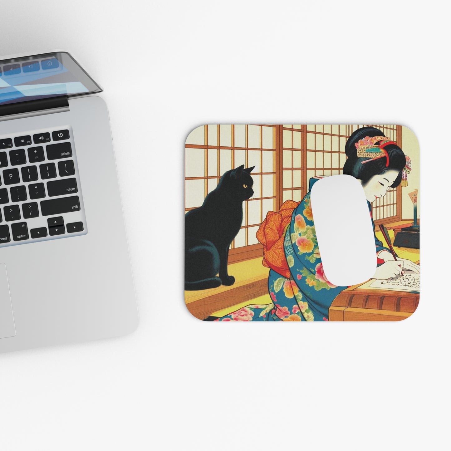 Kyoto Cat Mousepad - Calligraphy/Words