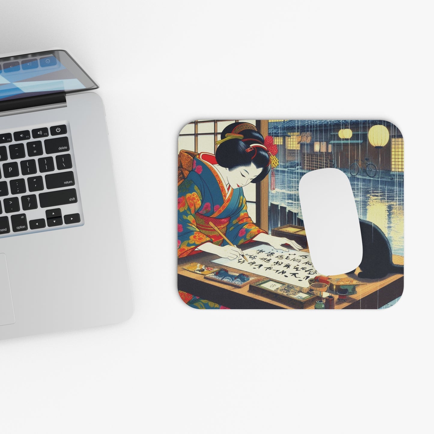 Kyoto Cat Mouse Pad - Calligraphy/Beginning