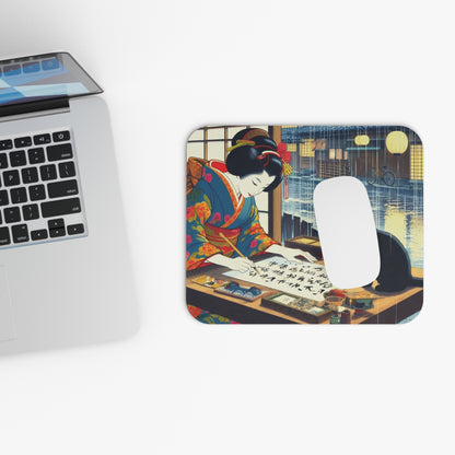 Kyoto Cat Mouse Pad - Calligraphy/Beginning