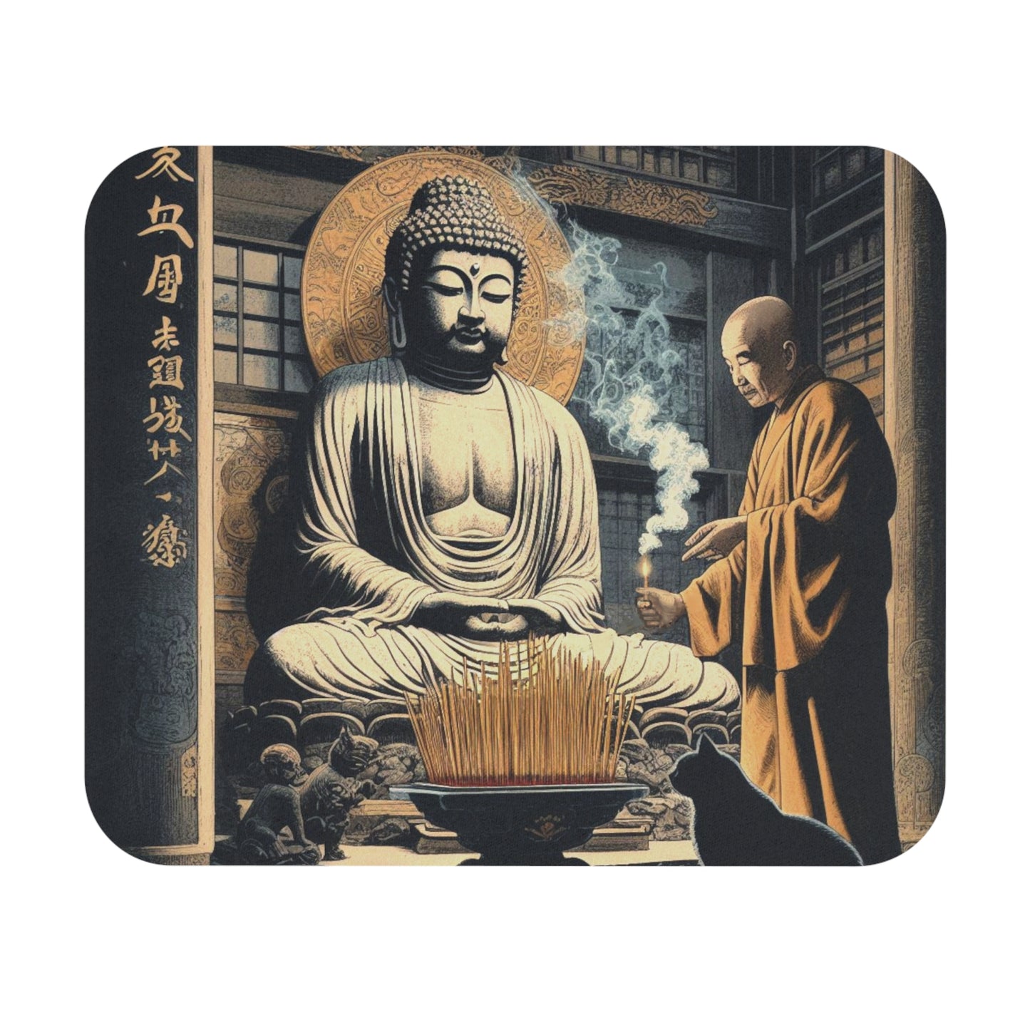 Kyoto Cat Mouse Pad - Wisdom/Enlighten