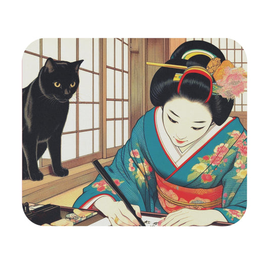Kyoto Cat Mouse Pad - Calligraphy/Mastery