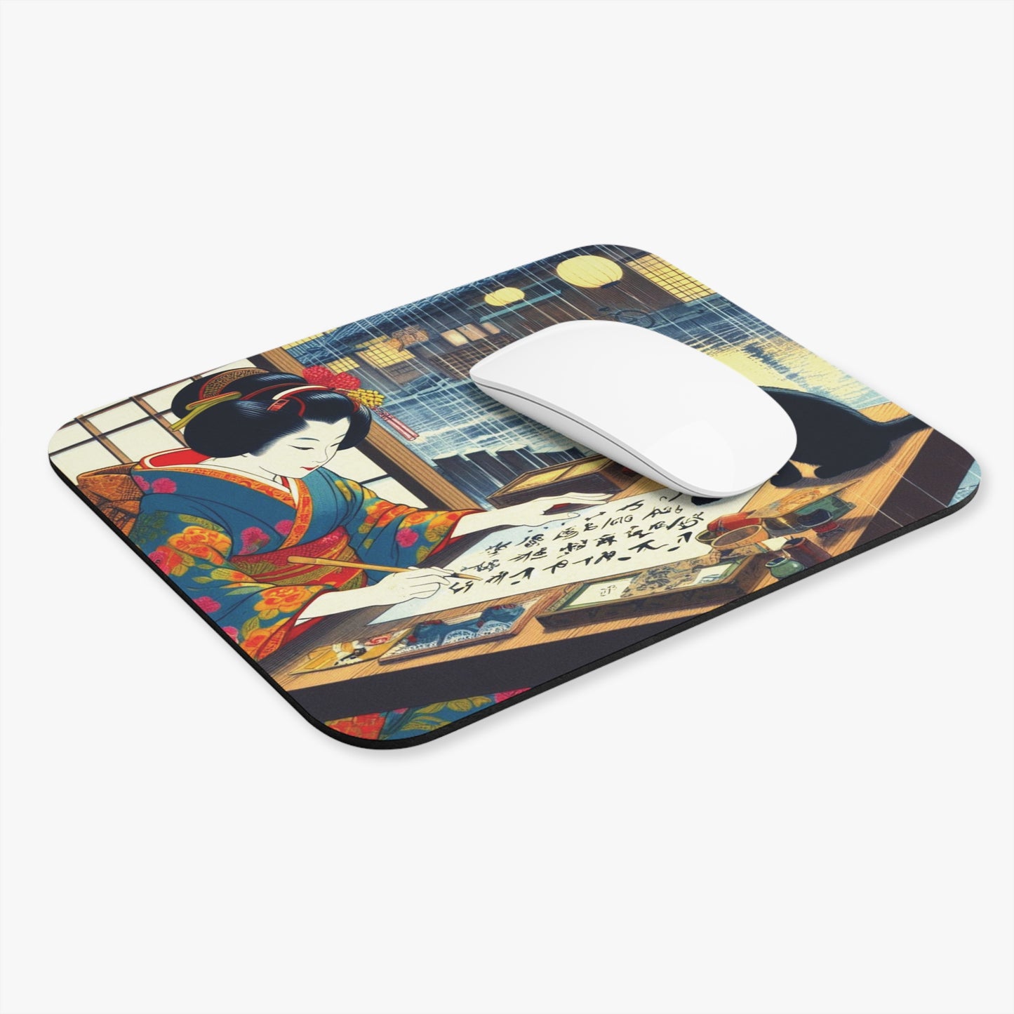Kyoto Cat Mouse Pad - Calligraphy/Beginning