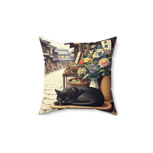 Spun Polyester Pillow - Street Life/Serenity