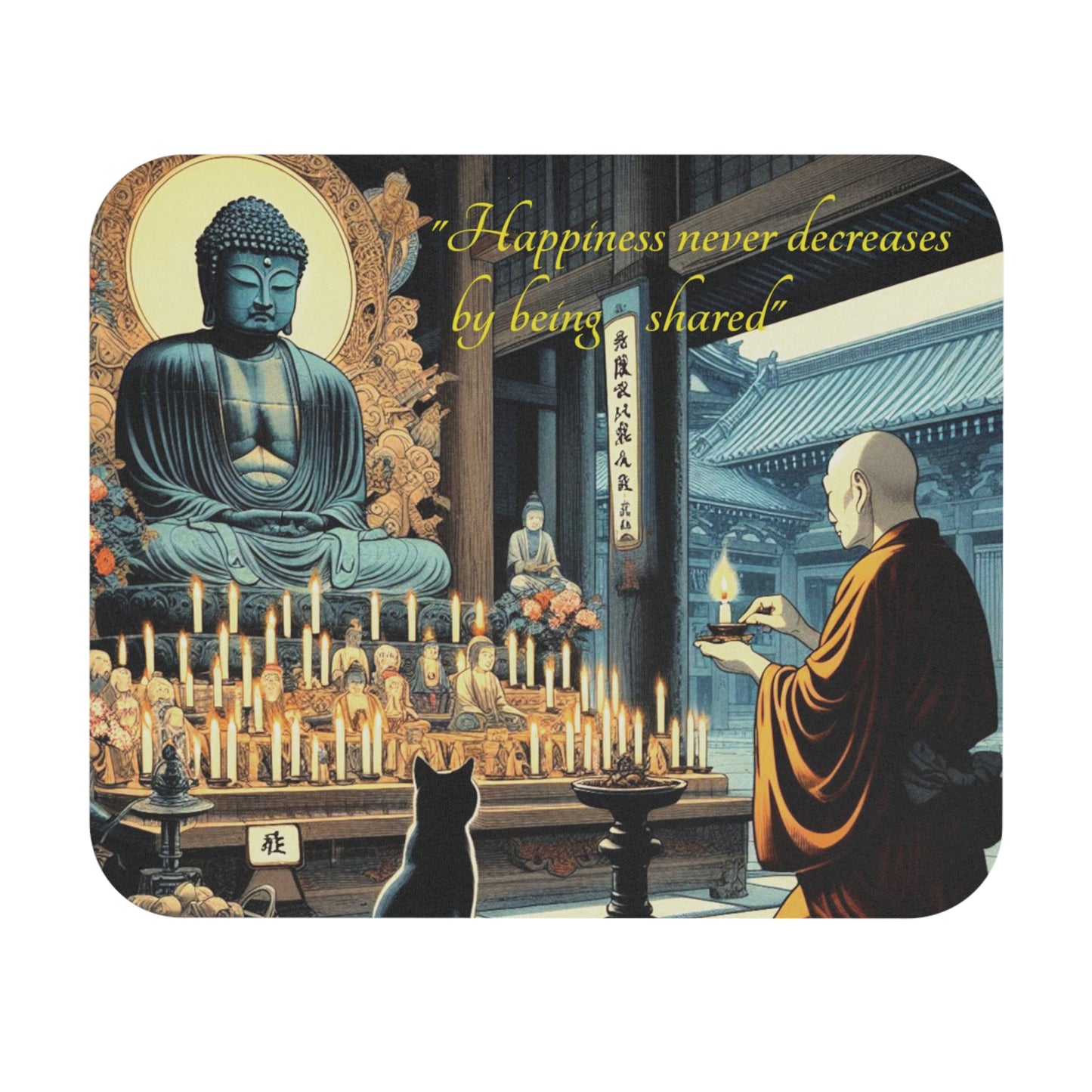 Kyoto Cat Mouse Pad - The Way/Happiness