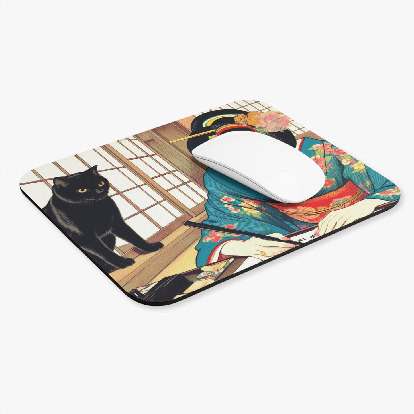 Kyoto Cat Mouse Pad - Calligraphy/Mastery