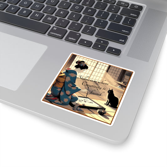 Square Stickers - Calligraphy/Stillness