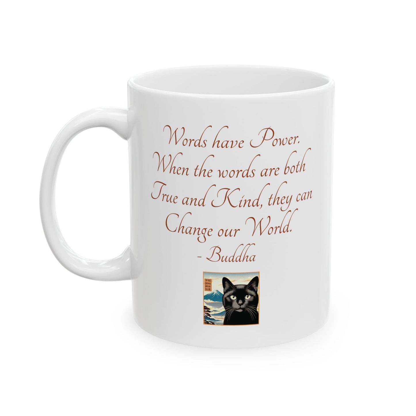 Ceramic Mug, 11oz - Calligraphy/Words