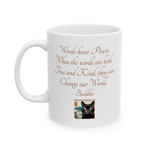 Ceramic Mug, 11oz - Calligraphy/Words