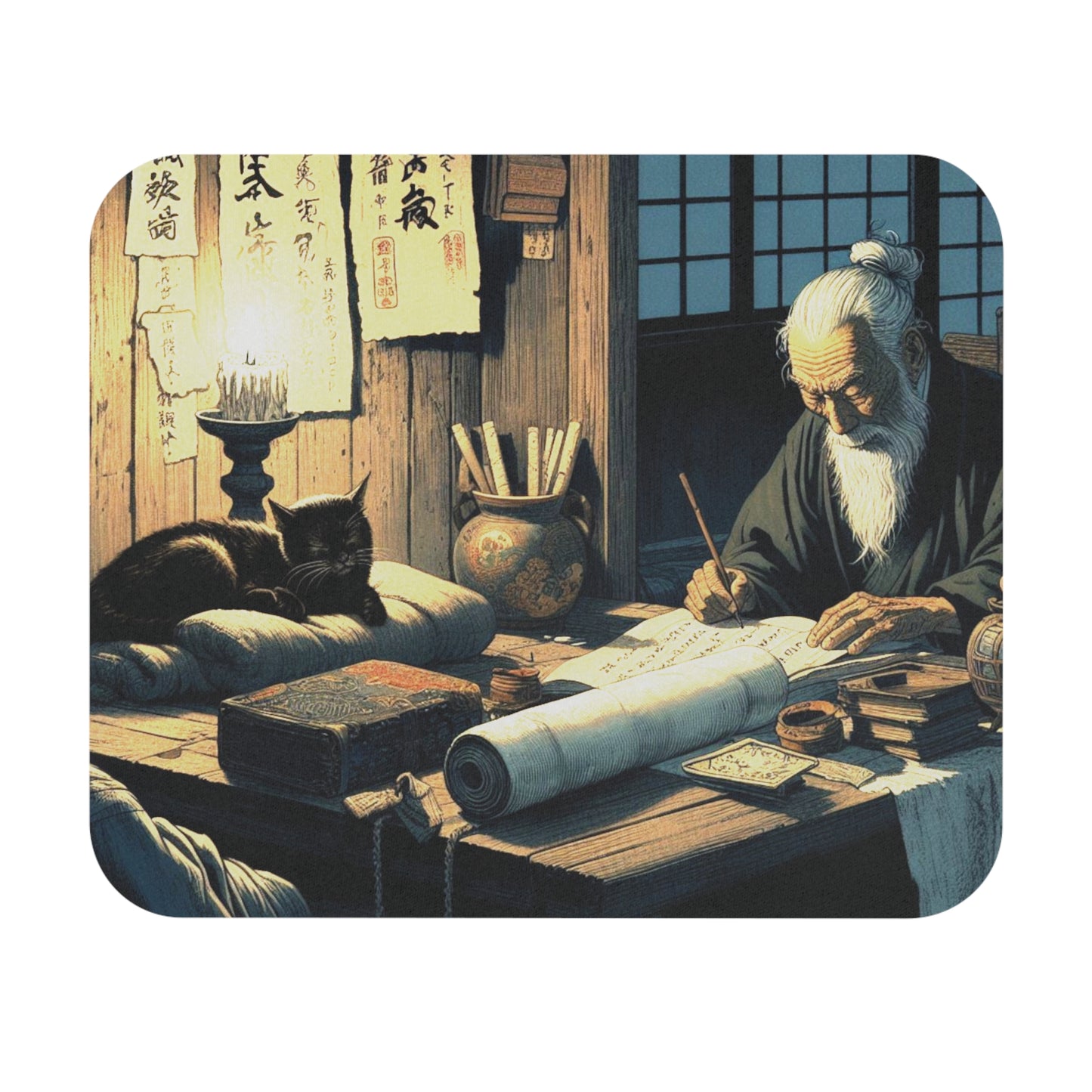 Kyoto Cat Mouse Pad - Wisdom/Knowledge