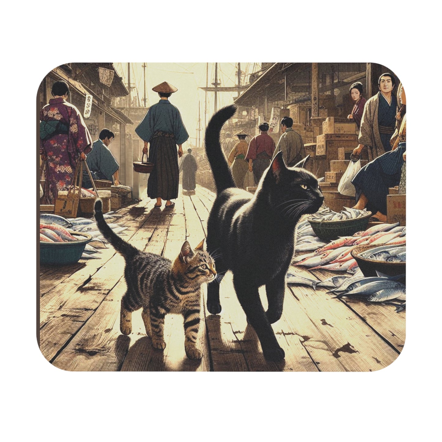 Kyoto Cat Mouse Pad - Street Life/Kings