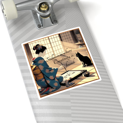 Square Stickers - Calligraphy/Stillness