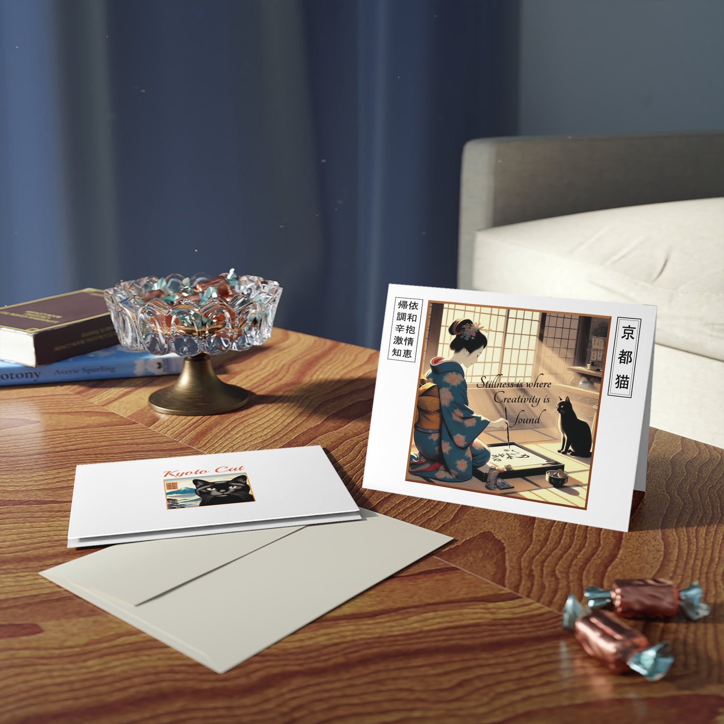 Blank Greeting Cards - Calligraphy/Stillness - (8, 16, and 24 pcs)