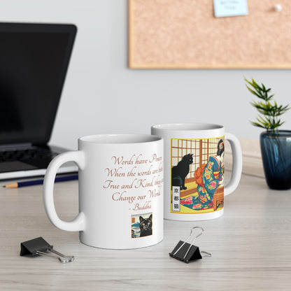 Ceramic Mug, 11oz - Calligraphy/Words